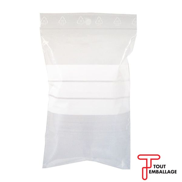 1000 Sachet plastique transparent fermeture zip 50 microns 10 x 18